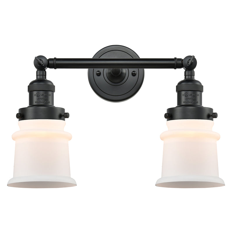 Innovations Lighting Small Canton 2 Light Bath Vanity Light Part Of The Franklin Restoration Collection 208L-BK-G181S-LED