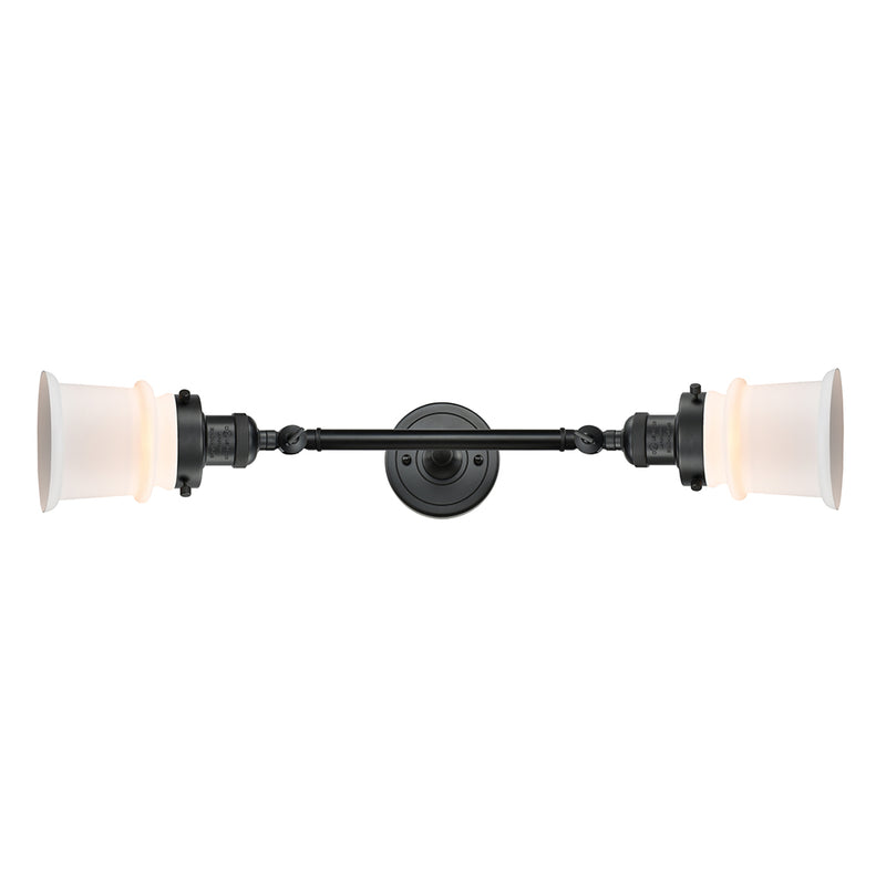 Canton Bath Vanity Light shown in the Matte Black finish with a Matte White shade