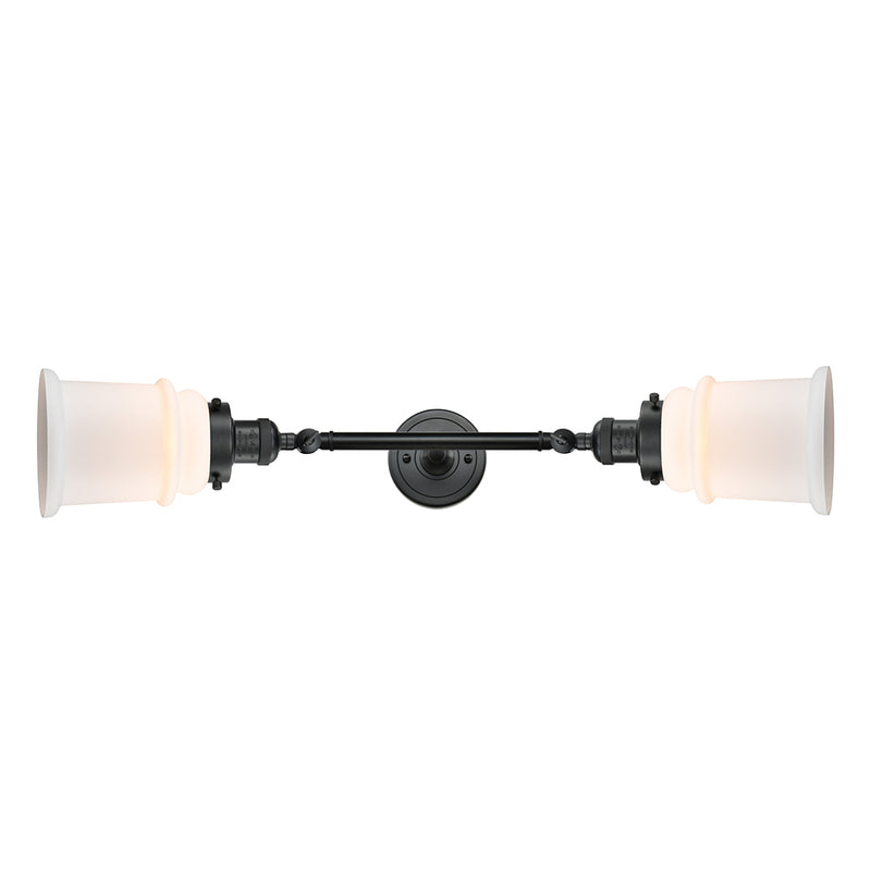 Canton Bath Vanity Light shown in the Matte Black finish with a Matte White shade