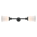 Canton Bath Vanity Light shown in the Matte Black finish with a Matte White shade