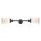Canton Bath Vanity Light shown in the Matte Black finish with a Matte White shade