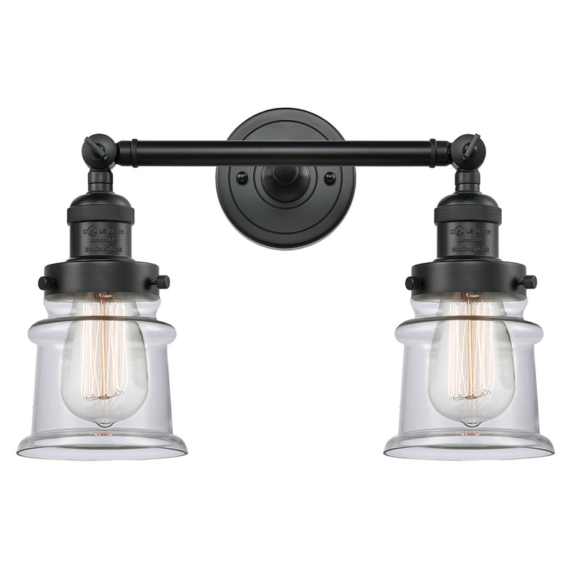 Innovations Lighting Small Canton 2 Light Bath Vanity Light Part Of The Franklin Restoration Collection 208L-BK-G182S-LED