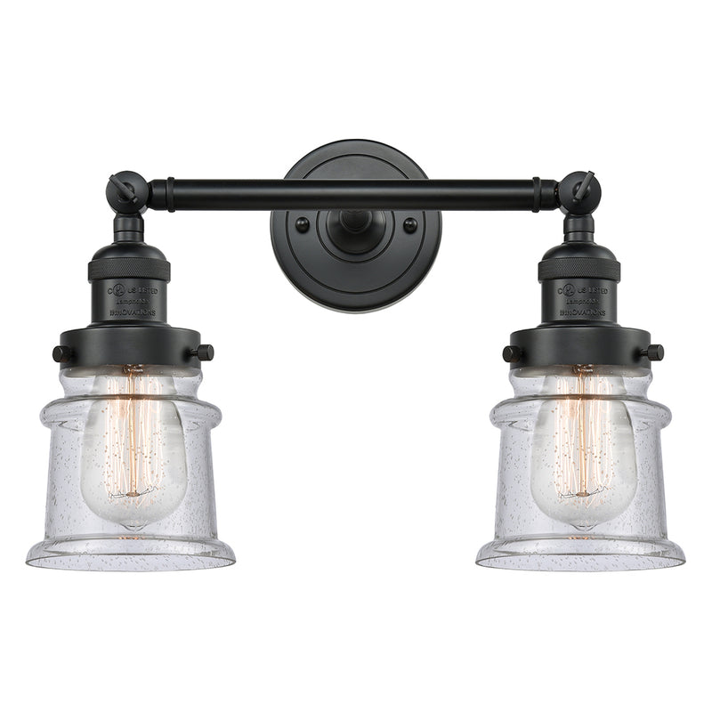 Innovations Lighting Small Canton 2 Light Bath Vanity Light Part Of The Franklin Restoration Collection 208L-BK-G184S-LED