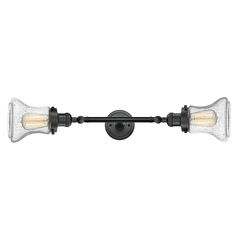 Bellmont Bath Vanity Light shown in the Matte Black finish with a Seedy shade