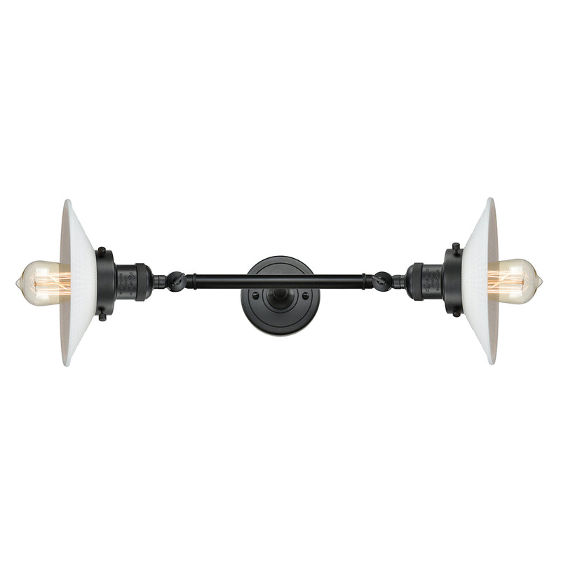 Innovations Lighting Halophane 2 Light Bath Vanity Light Part Of The Franklin Restoration Collection 208L-BK-G1-LED