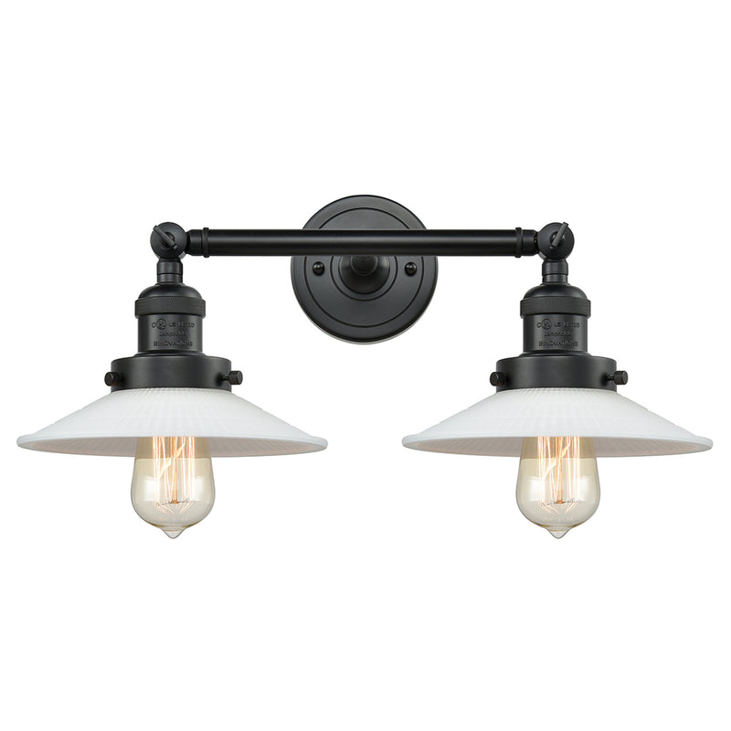 Innovations Lighting Halophane 2 Light Bath Vanity Light Part Of The Franklin Restoration Collection 208L-BK-G1