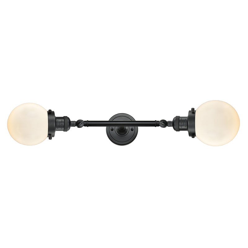 Innovations Lighting Beacon 2 Light 6" Bath Vanity Light 208L-BK-G201-6-LED
