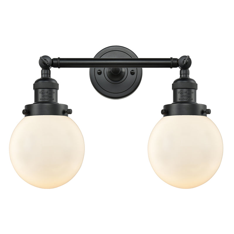 Innovations Lighting Beacon 2 Light 6" Bath Vanity Light 208L-BK-G201-6-LED