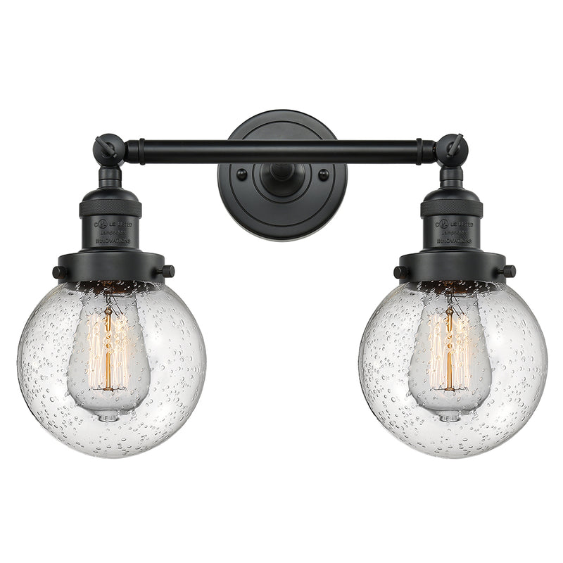 Innovations Lighting Beacon 2 Light 6" Bath Vanity Light 208L-BK-G204-6