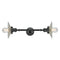 Halophane Bath Vanity Light shown in the Matte Black finish with a Clear Halophane shade
