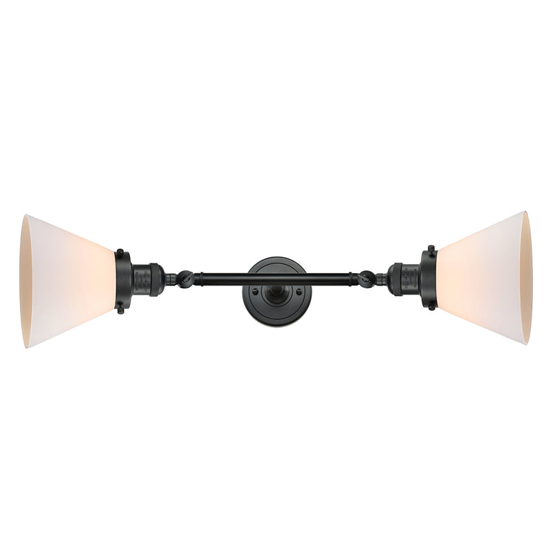 Innovations Lighting Large Cone 2 Light Bath Vanity Light Part Of The Franklin Restoration Collection 208L-BK-G41-LED