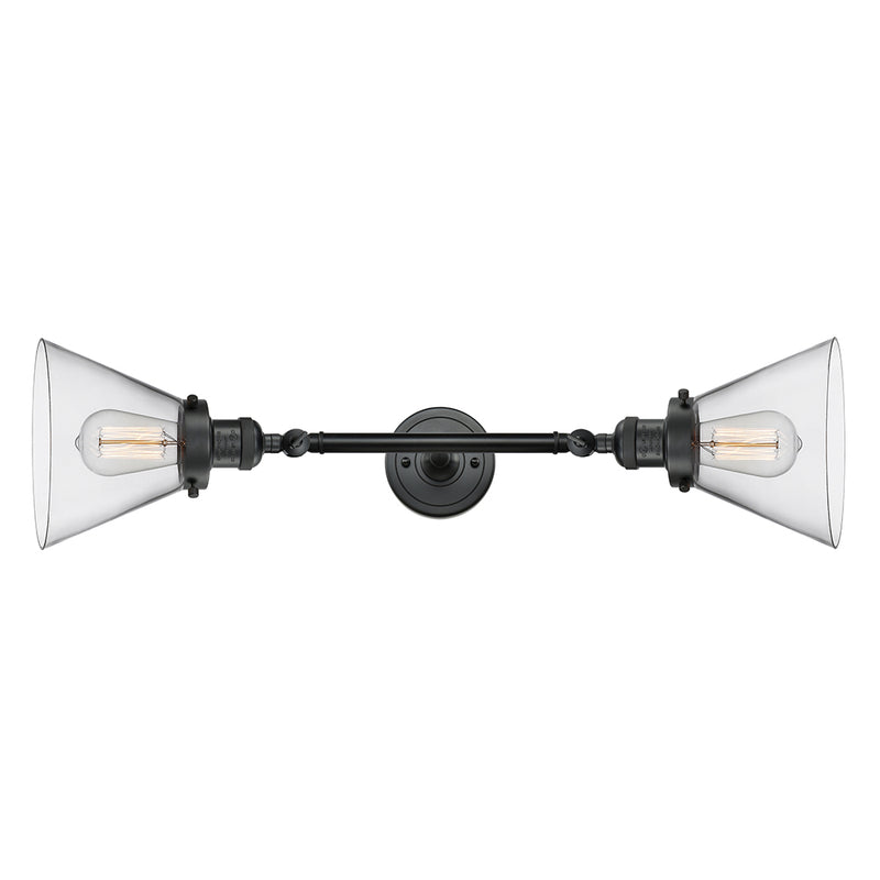 Innovations Lighting Large Cone 2 Light Bath Vanity Light Part Of The Franklin Restoration Collection 208L-BK-G42