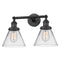 Innovations Lighting Large Cone 2 Light Bath Vanity Light Part Of The Franklin Restoration Collection 208L-BK-G42-LED