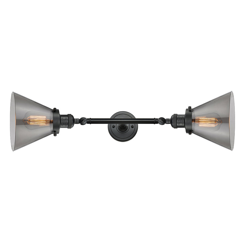 Innovations Lighting Large Cone 2 Light Bath Vanity Light Part Of The Franklin Restoration Collection 208L-BK-G43