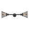 Cone Bath Vanity Light shown in the Matte Black finish with a Plated Smoke shade