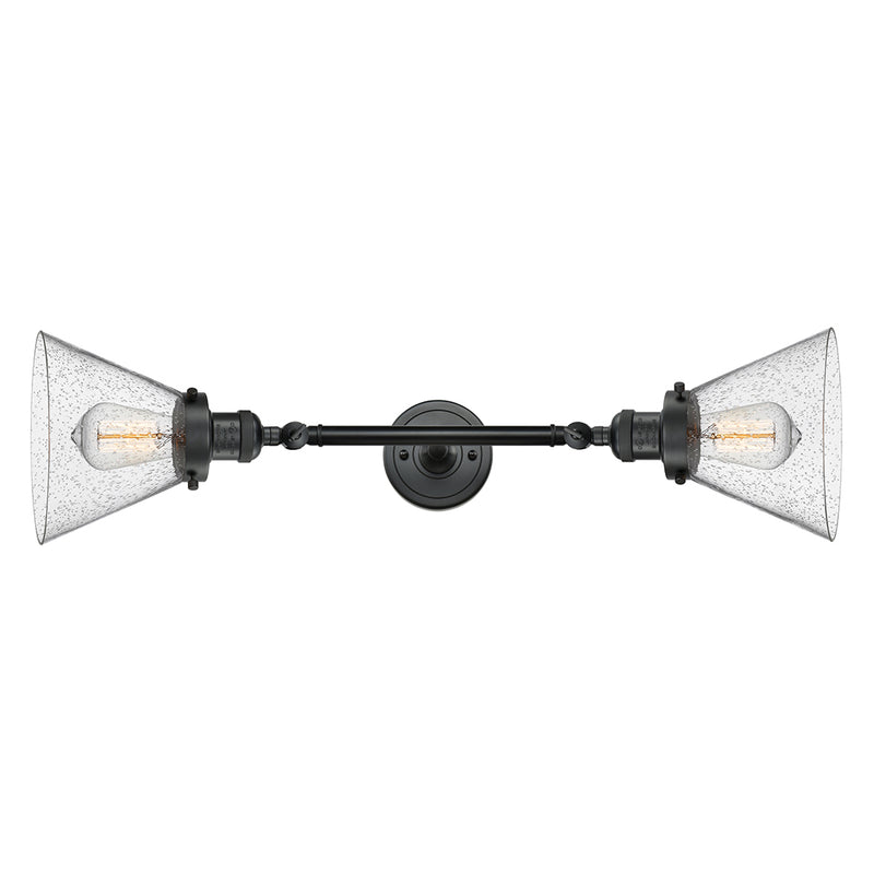Innovations Lighting Large Cone 2 Light Bath Vanity Light Part Of The Franklin Restoration Collection 208L-BK-G44-LED