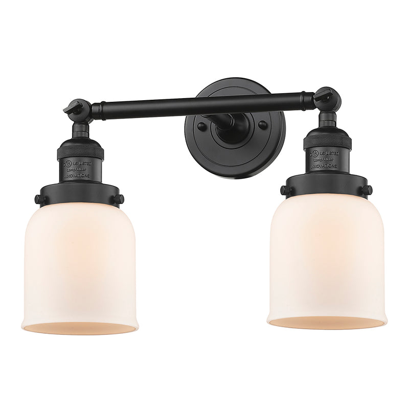 Innovations Lighting Small Bell 2 Light Bath Vanity Light Part Of The Franklin Restoration Collection 208L-BK-G51