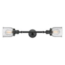 Bell Bath Vanity Light shown in the Matte Black finish with a Seedy shade