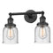 Innovations Lighting Small Bell 2 Light Bath Vanity Light Part Of The Franklin Restoration Collection 208L-BK-G54-LED