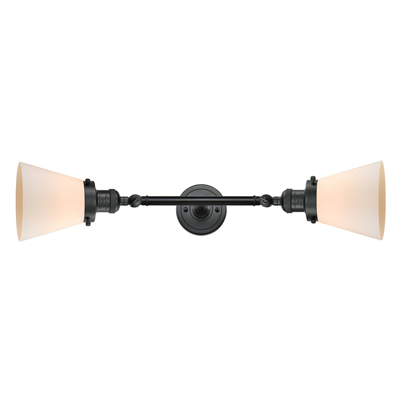 Innovations Lighting Small Cone 2 Light Bath Vanity Light Part Of The Franklin Restoration Collection 208L-BK-G61-LED