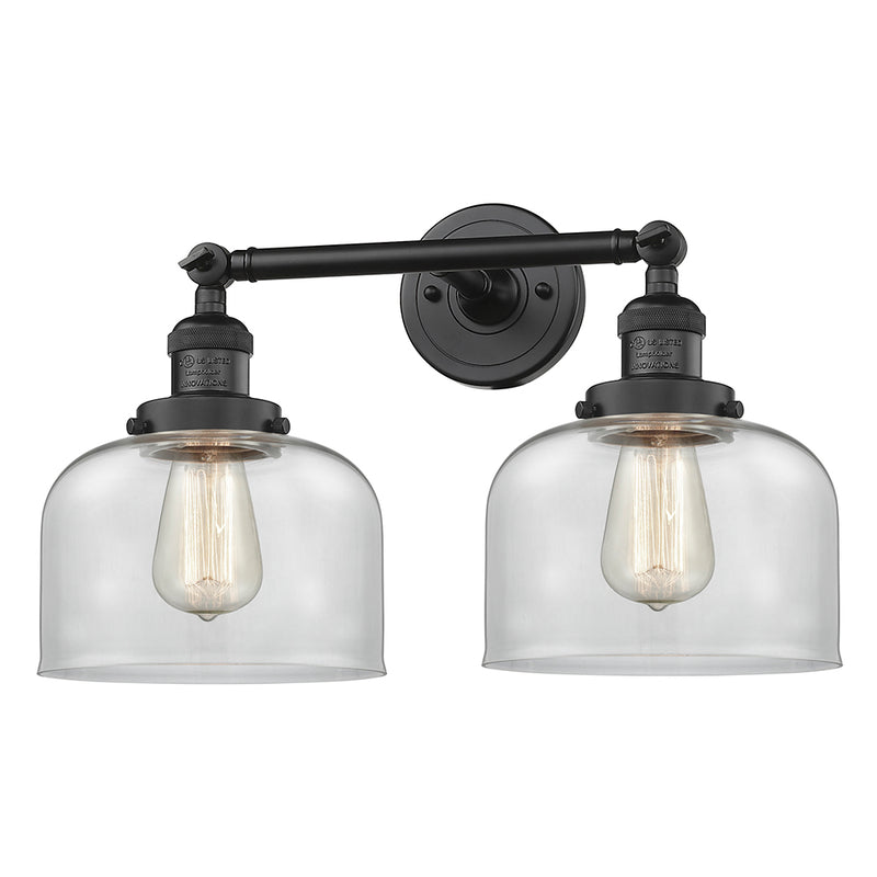Innovations Lighting Large Bell 2 Light Bath Vanity Light Part Of The Franklin Restoration Collection 208L-BK-G72-LED