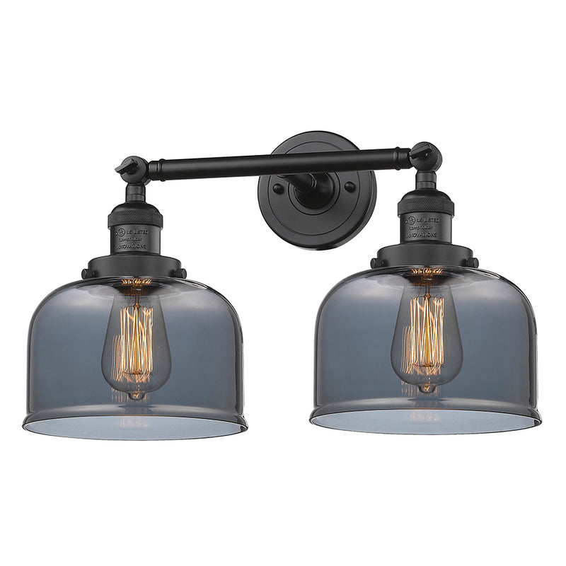 Innovations Lighting Large Bell 2 Light Bath Vanity Light Part Of The Franklin Restoration Collection 208L-BK-G73