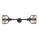 Bell Bath Vanity Light shown in the Matte Black finish with a Silver Plated Mercury shade