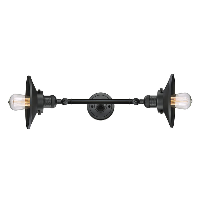 Innovations Lighting Railroad 2 Light Bath Vanity Light Part Of The Franklin Restoration Collection 208L-BK-M6-LED