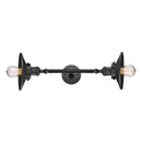 Railroad Bath Vanity Light shown in the Matte Black finish with a Matte Black shade