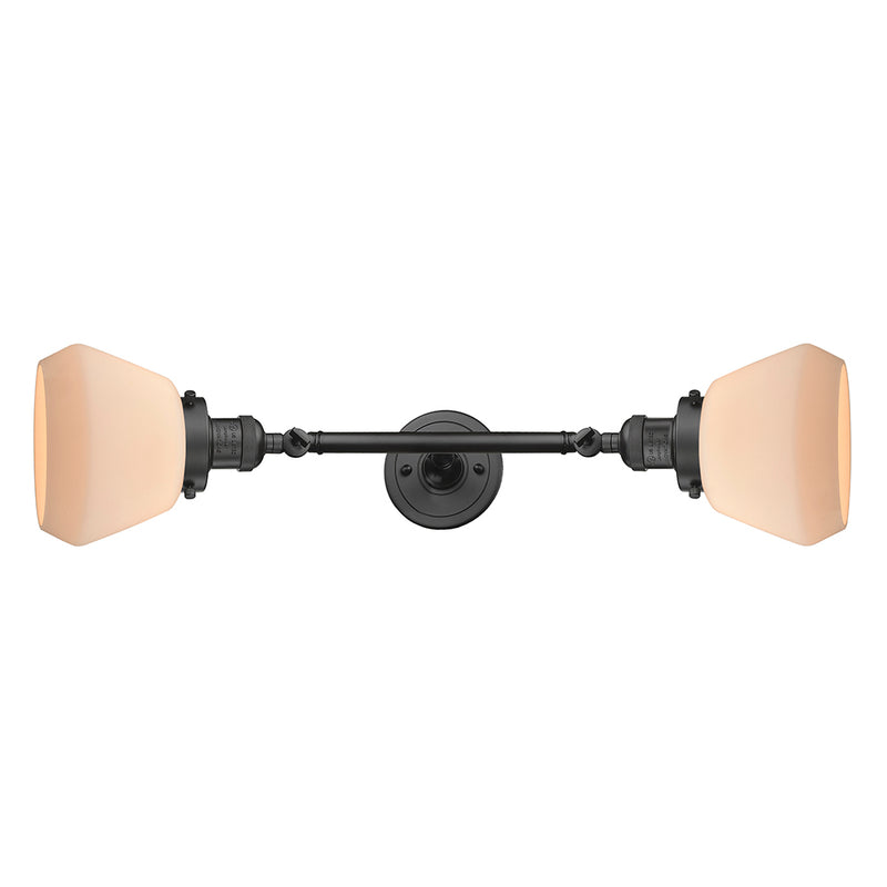 Fulton Bath Vanity Light shown in the Oil Rubbed Bronze finish with a Matte White shade