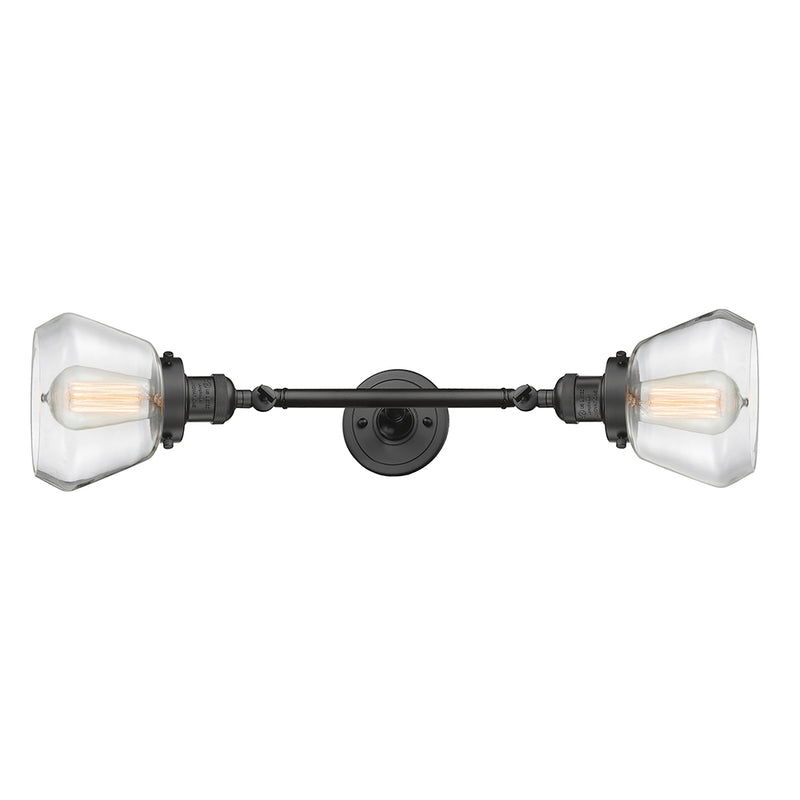 Fulton Bath Vanity Light shown in the Oil Rubbed Bronze finish with a Clear shade