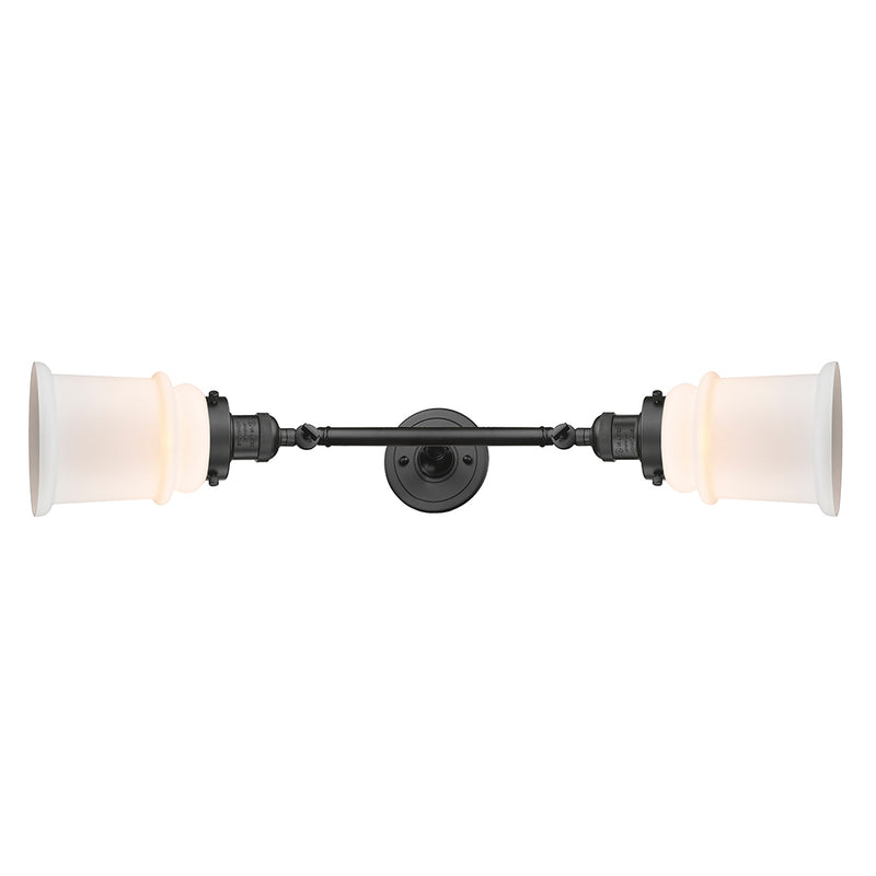 Canton Bath Vanity Light shown in the Oil Rubbed Bronze finish with a Matte White shade