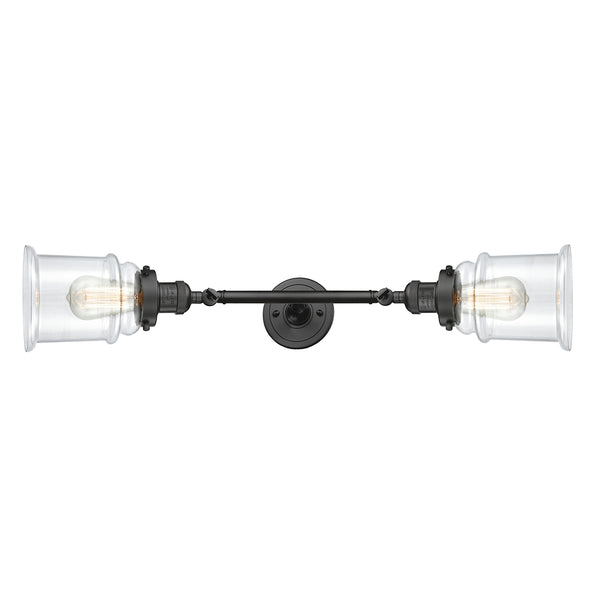 Canton Bath Vanity Light shown in the Oil Rubbed Bronze finish with a Clear shade