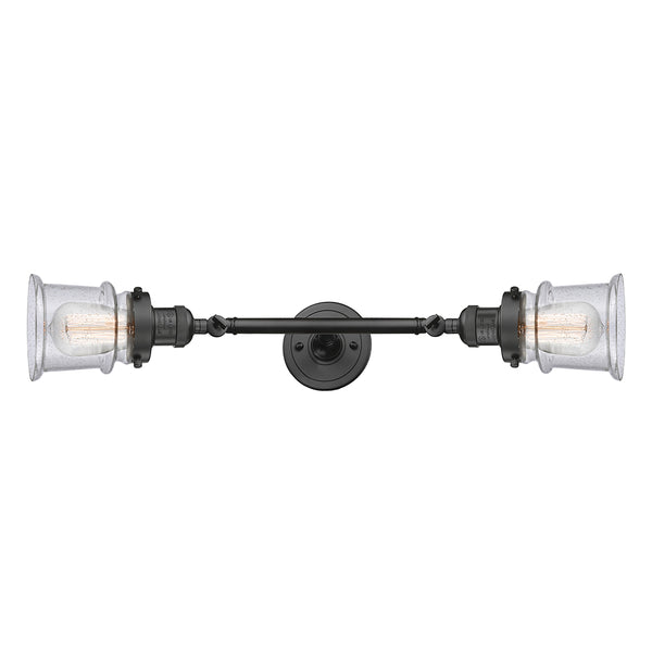 Canton Bath Vanity Light shown in the Oil Rubbed Bronze finish with a Seedy shade