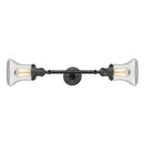 Bellmont Bath Vanity Light shown in the Oil Rubbed Bronze finish with a Seedy shade