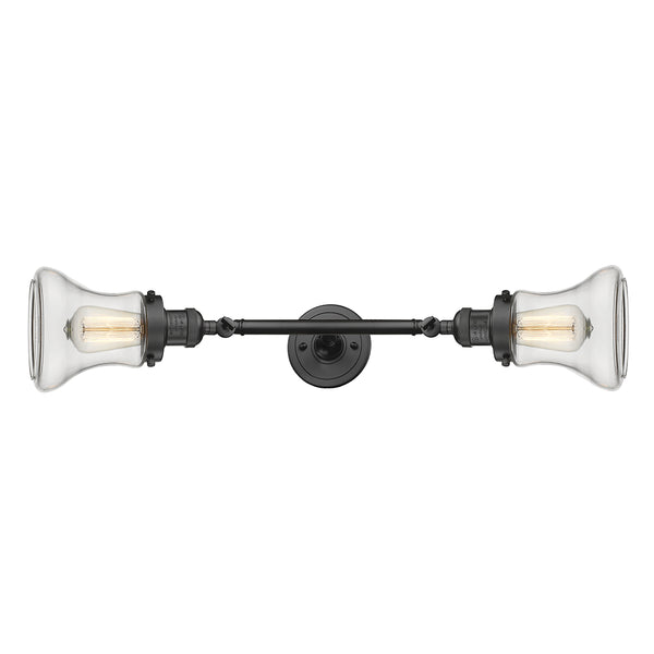 Bellmont Bath Vanity Light shown in the Oil Rubbed Bronze finish with a Seedy shade