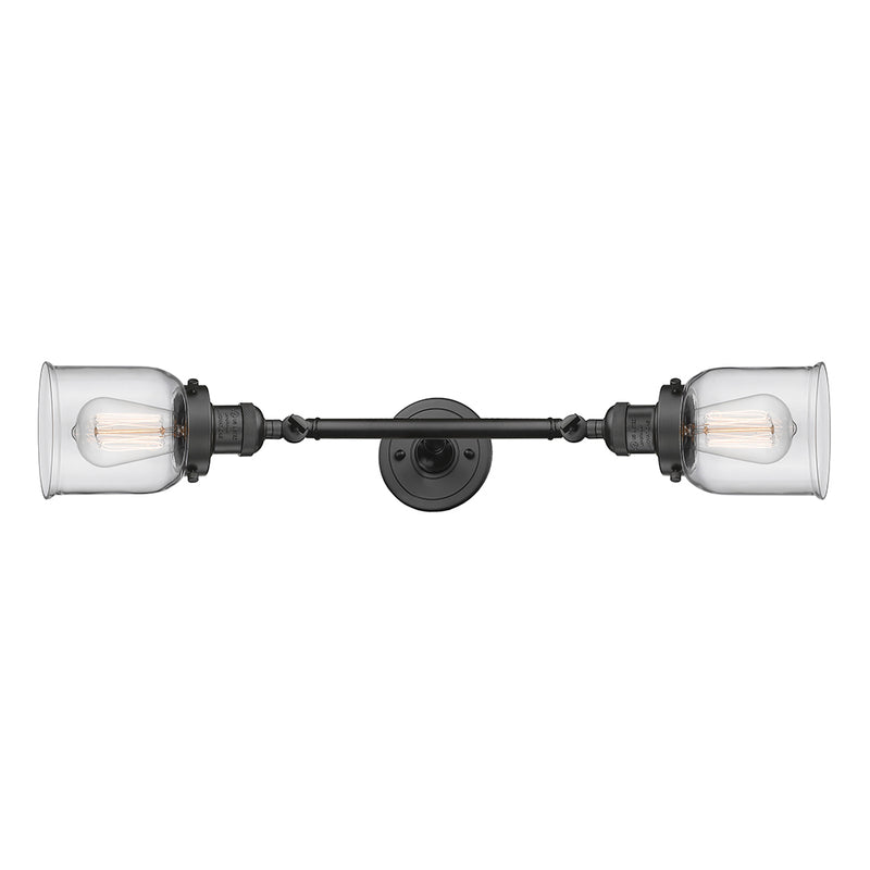 Bell Bath Vanity Light shown in the Oil Rubbed Bronze finish with a Clear shade