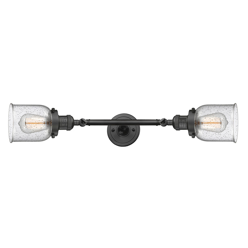 Bell Bath Vanity Light shown in the Oil Rubbed Bronze finish with a Seedy shade