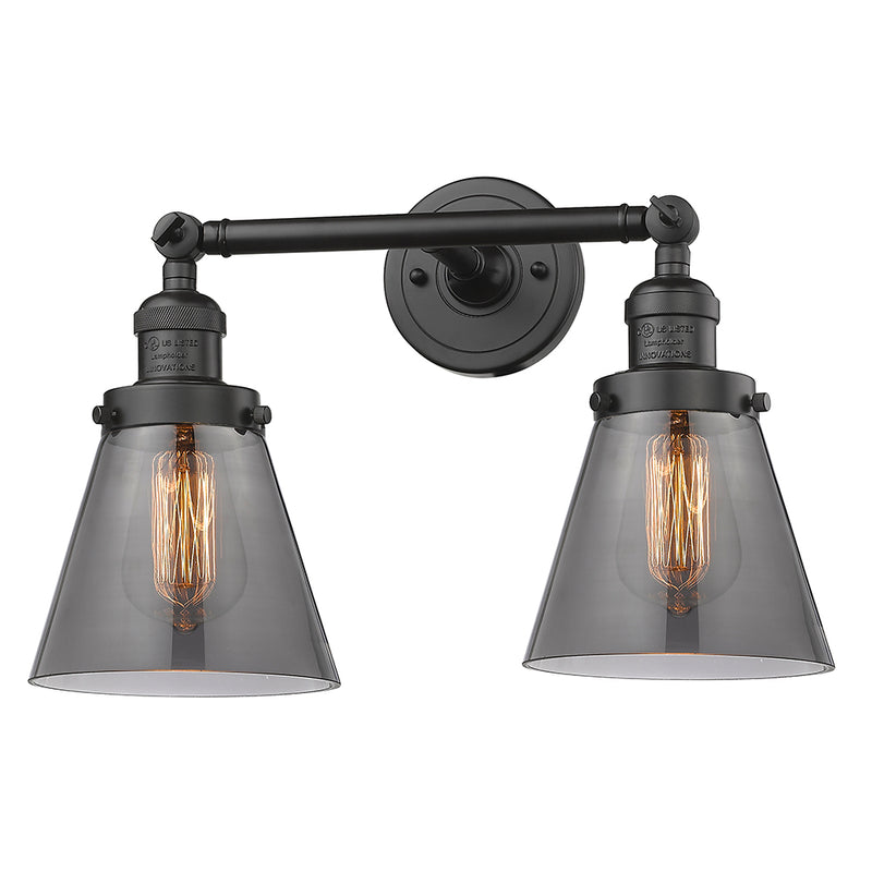 Innovations Lighting Small Cone 2 Light Bath Vanity Light Part Of The Franklin Restoration Collection 208L-OB-G63