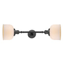 Bell Bath Vanity Light shown in the Oil Rubbed Bronze finish with a Matte White shade