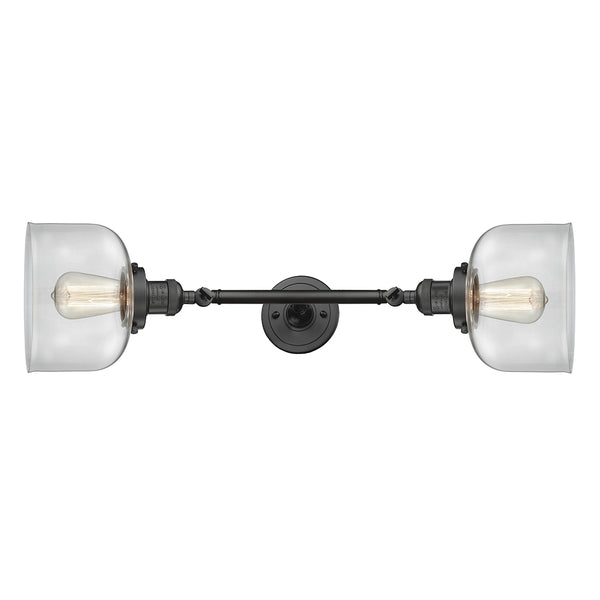 Bell Bath Vanity Light shown in the Oil Rubbed Bronze finish with a Clear shade