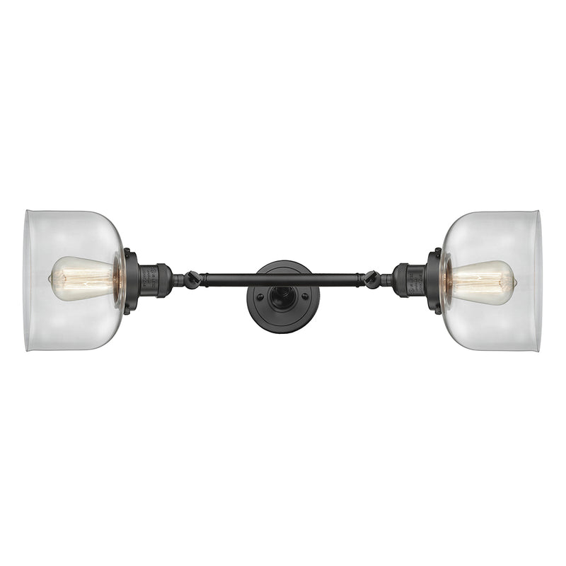 Bell Bath Vanity Light shown in the Oil Rubbed Bronze finish with a Clear shade