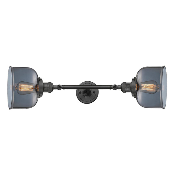 Bell Bath Vanity Light shown in the Oil Rubbed Bronze finish with a Plated Smoke shade