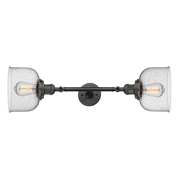 Bell Bath Vanity Light shown in the Oil Rubbed Bronze finish with a Seedy shade