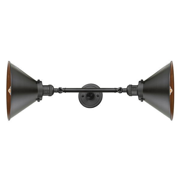 Briarcliff Bath Vanity Light shown in the Oil Rubbed Bronze finish with a Oil Rubbed Bronze shade