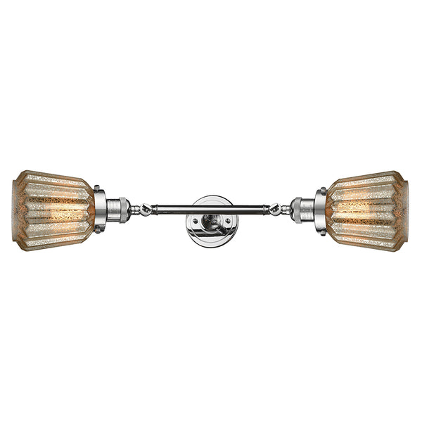 Chatham Bath Vanity Light shown in the Polished Chrome finish with a Mercury shade