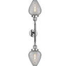 Geneseo Bath Vanity Light shown in the Polished Chrome finish with a Clear Crackled shade