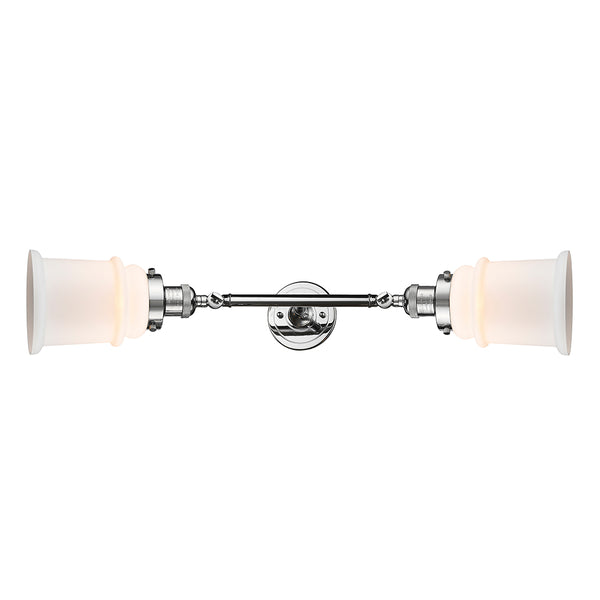 Canton Bath Vanity Light shown in the Polished Chrome finish with a Matte White shade