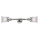 Canton Bath Vanity Light shown in the Polished Chrome finish with a Clear shade