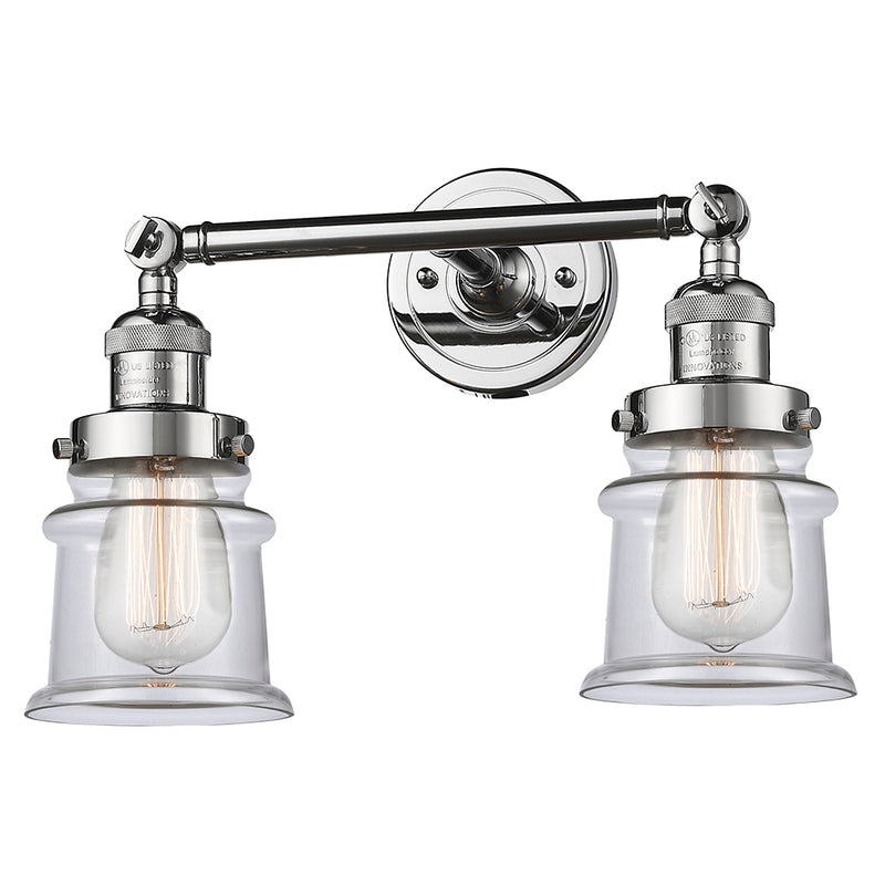 Innovations Lighting Small Canton 2 Light Bath Vanity Light Part Of The Franklin Restoration Collection 208L-PC-G182S